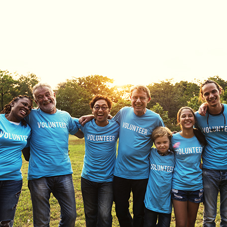 A group of volunteers of all ages