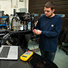 student working in the lab