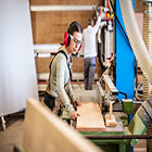 Female working in carpentry shop