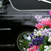 Hearse and Flowers