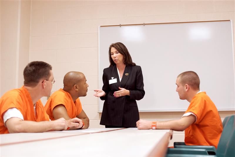 A Corrections Officer working with inmates