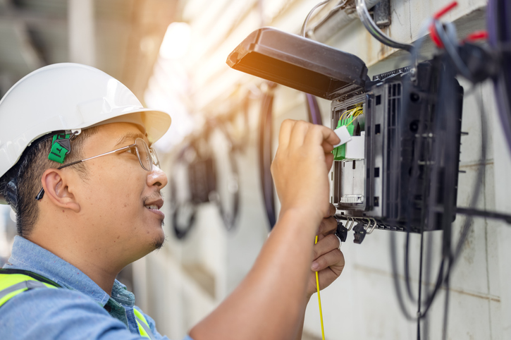 Technician working on the job