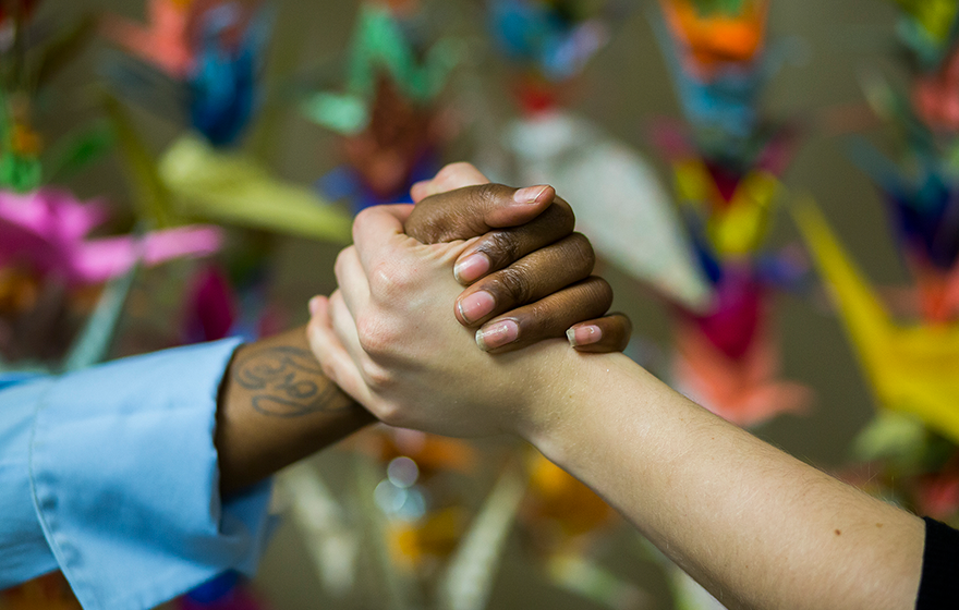 Shaking hands in partnership