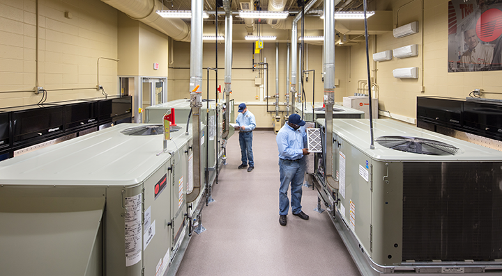 HVACR students working in WITC's state-of-the-art facilities
