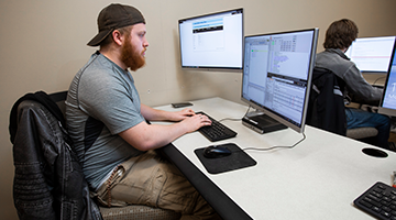 A student working on a computer