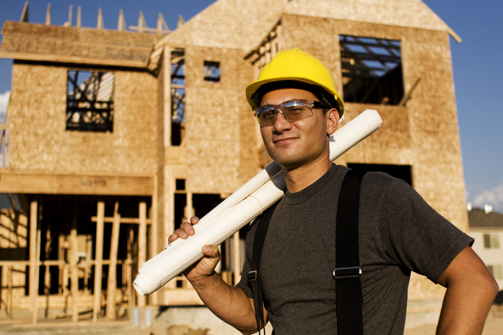 Carpenter on a job site