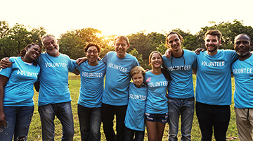 A group of volunteers of all ages