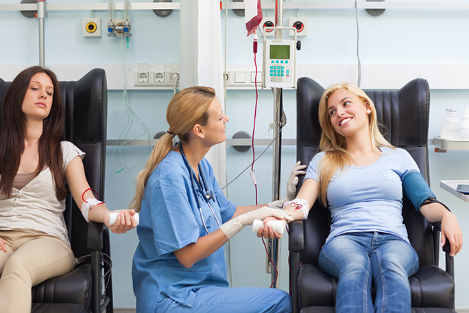 A patient getting their blood drawn