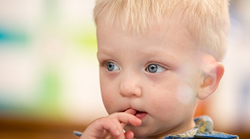 Close up of a toddler's face