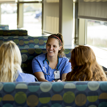 Picture of nursing students sitting at a table