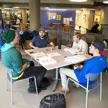 Group of students studying at a table