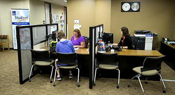 Student Services desk at New Richmond