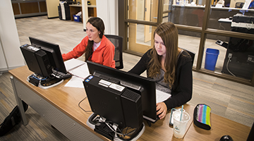 Two students sitting at their computers
