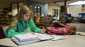 A student studying