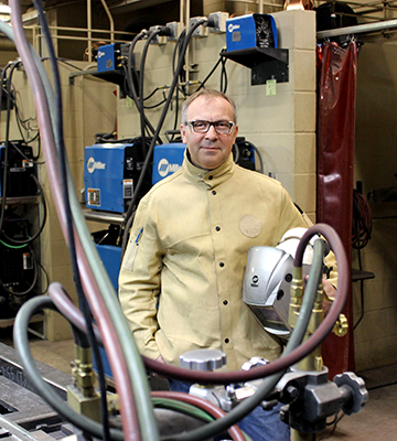 John Palmer in the welding lab