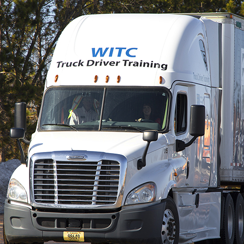 Front view of the semi truck