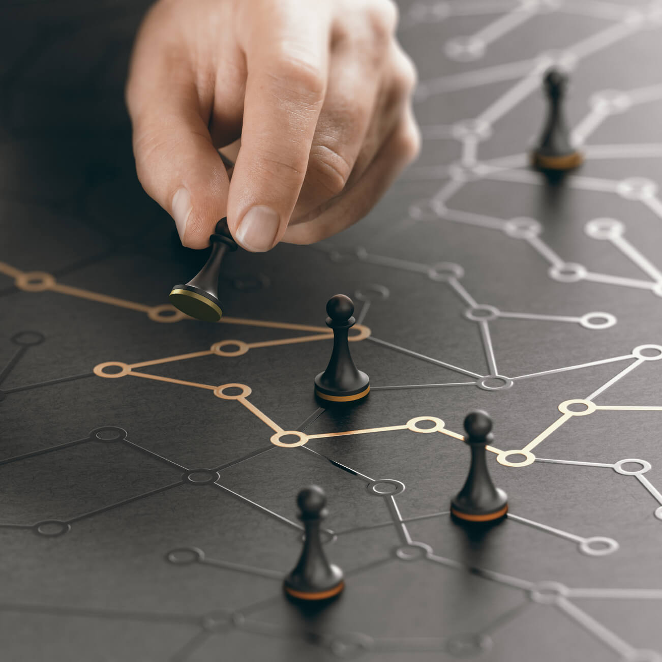A person playing a strategic game