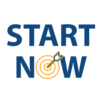 Icon that says "Start Now" with a dartboard