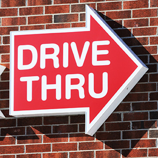 Drive Thru sign arrow