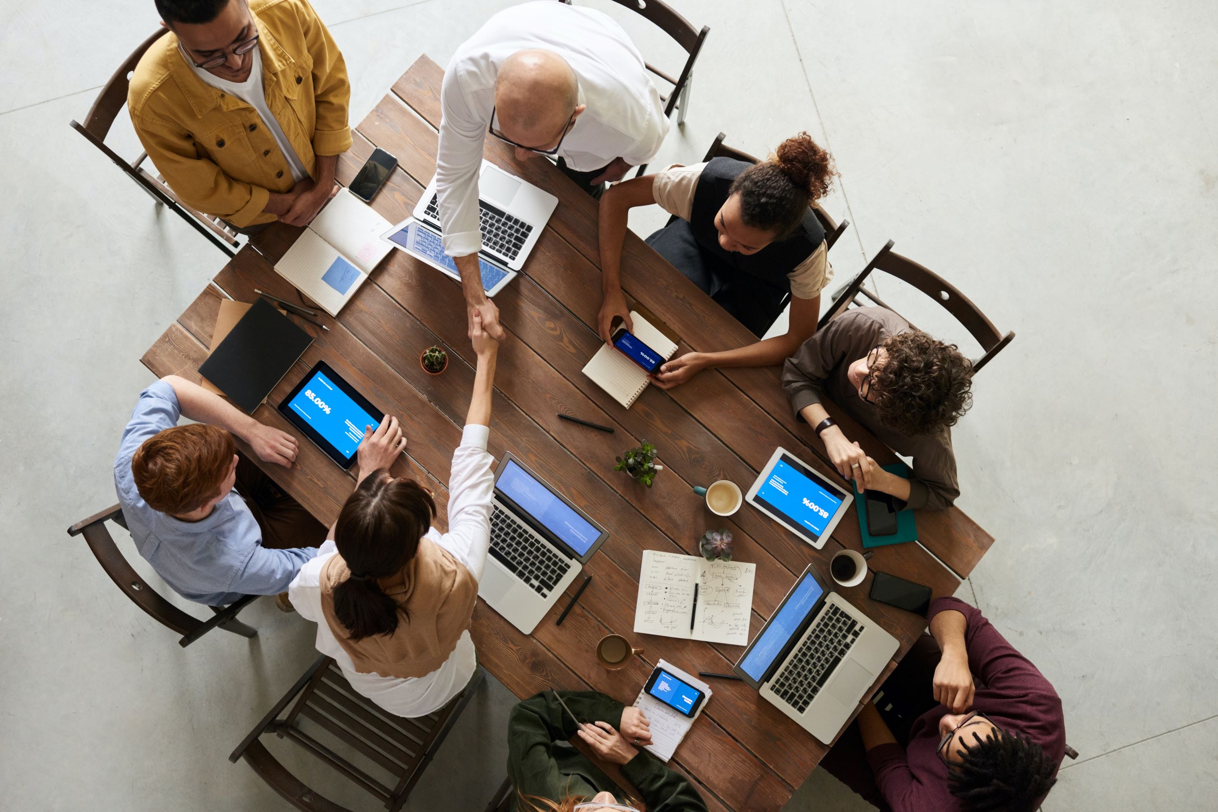 Group of diverse individuals in a business meeting