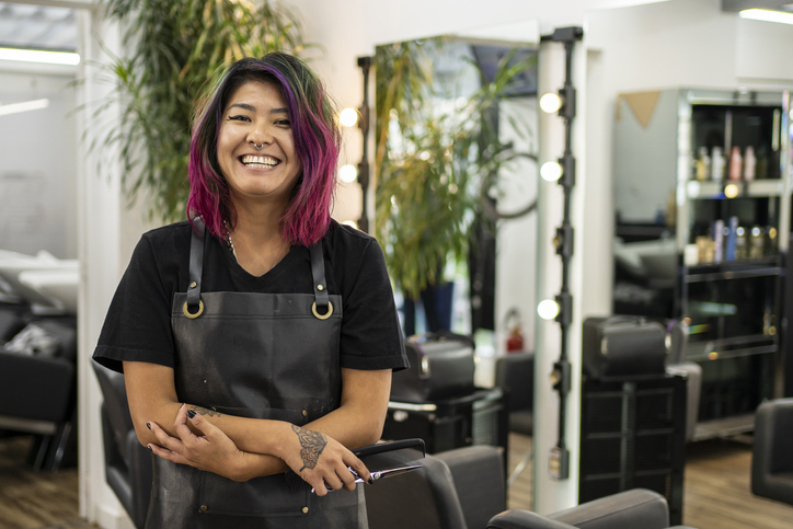 Hairdresser posing in the salon