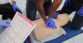 Advanced EMT student practicing CPR