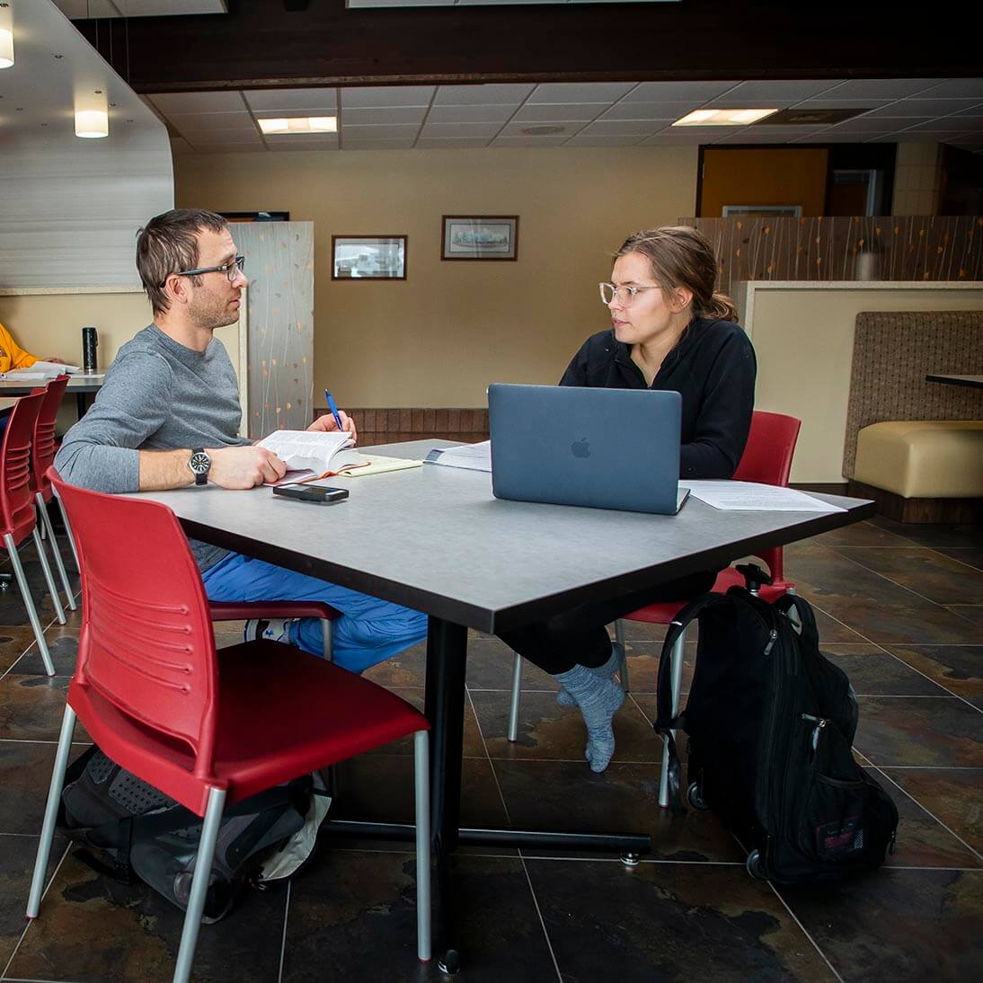 Two students working on homework