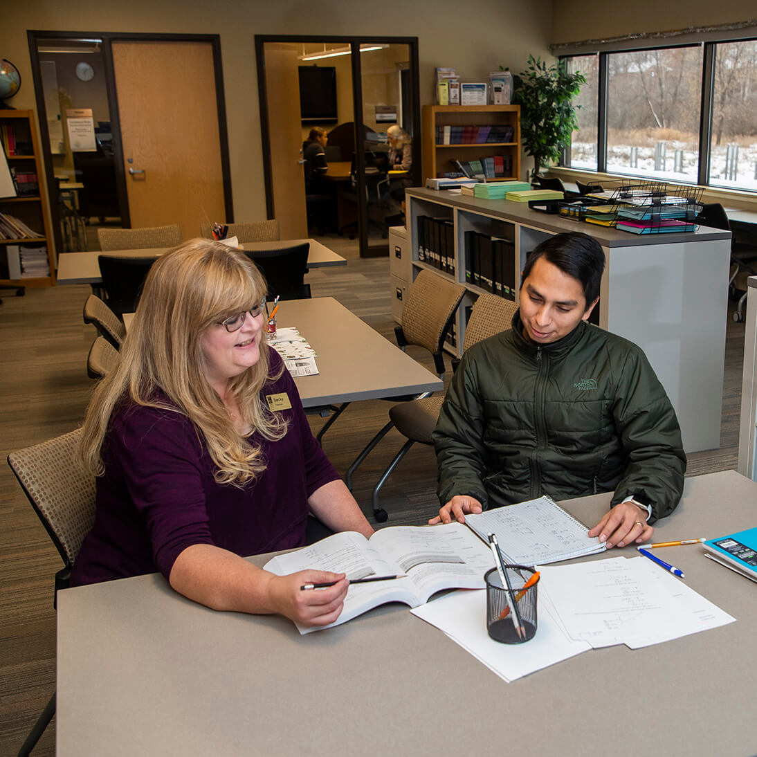 A student receiving academic support