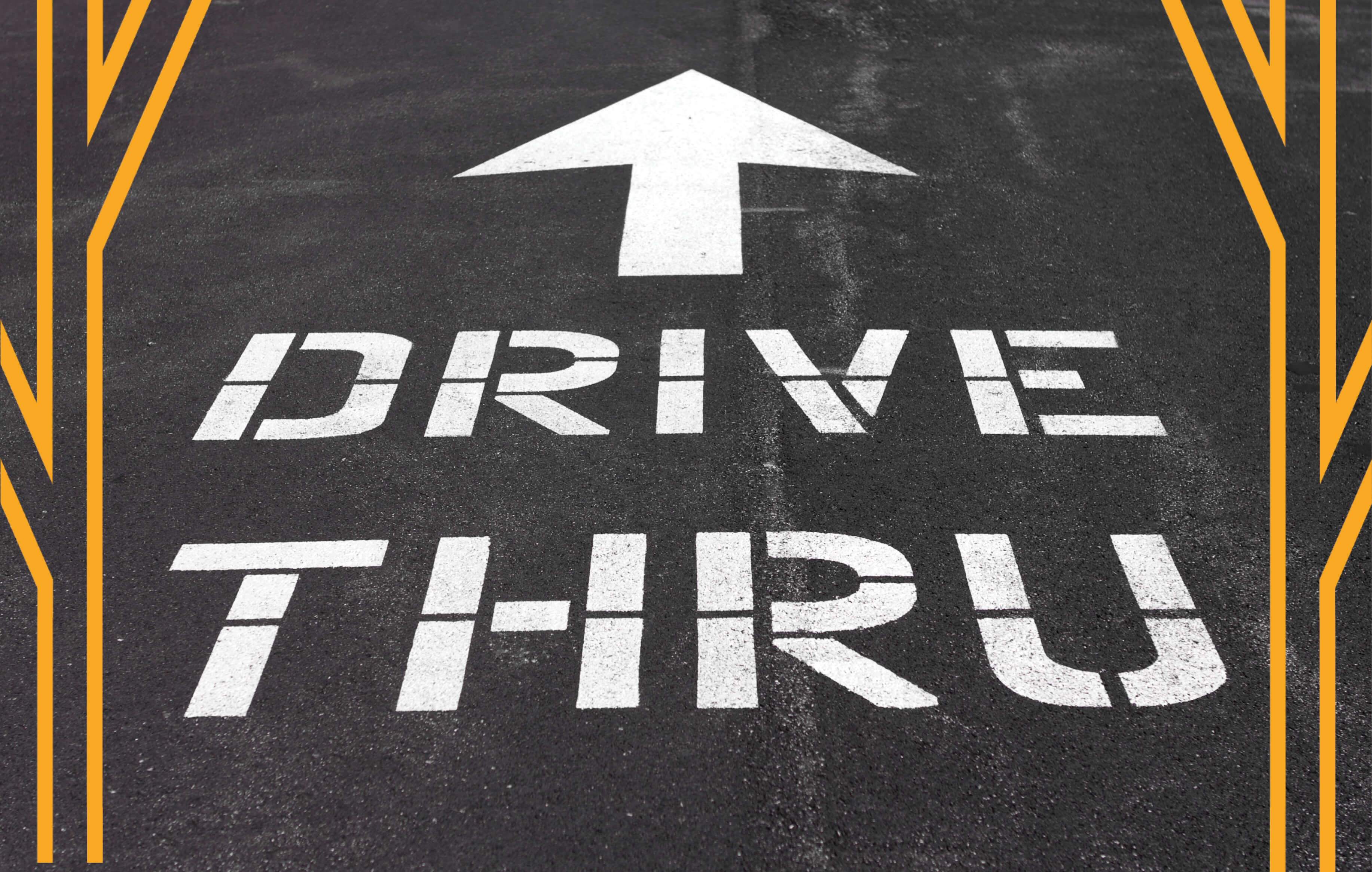 Drive Thru is painted on the road