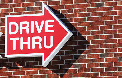 Drive Thru sign arrow