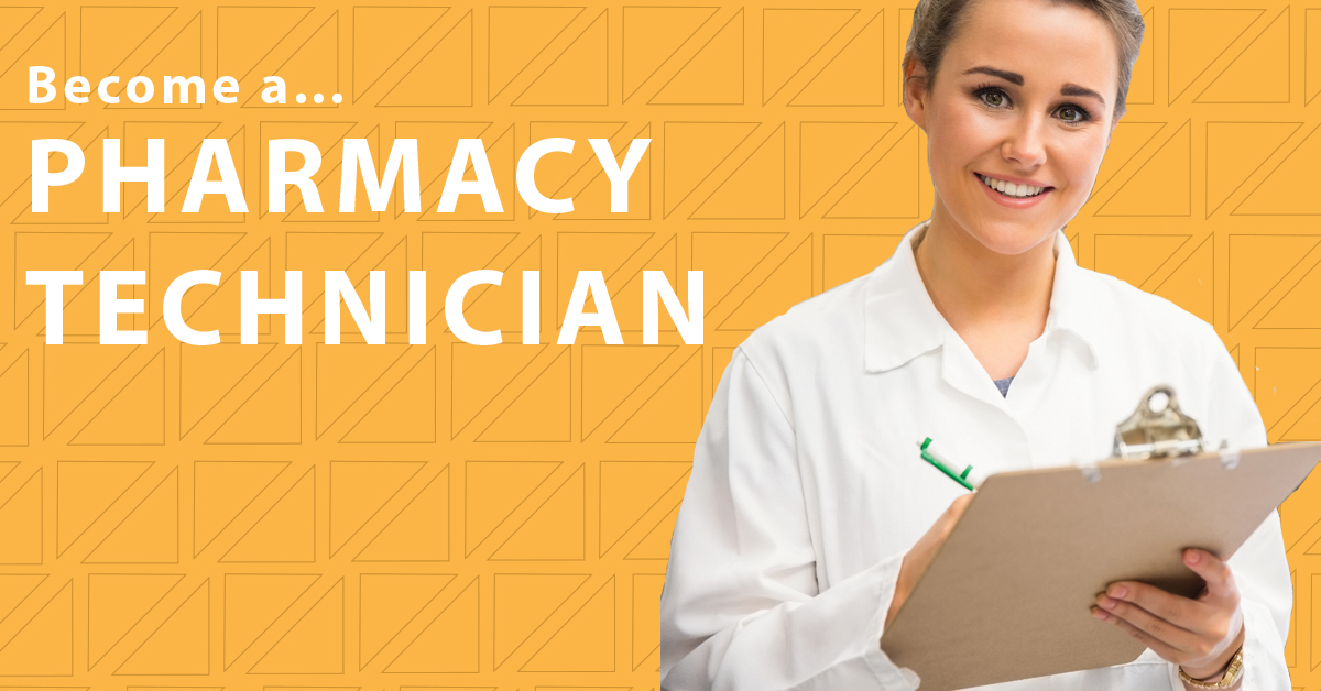 Become a pharmacy technician with a pharmacy technician holding a clipboard