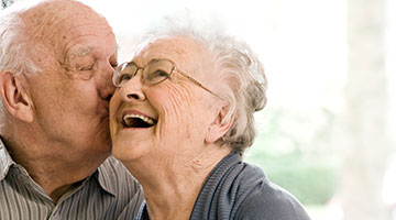 Senior couple laughing