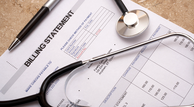 A medical billing statement