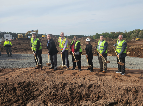 Leaders from Northwood Tech and Impact Seven were joined by partners for the ceremonial groundbreaking with shovels.