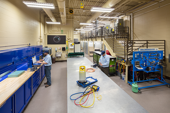 HVAC students in WITC's state-of-the-art facilities