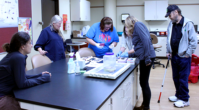 Students in a science lab