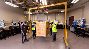 Students and instructor in the industrial maintenance lab