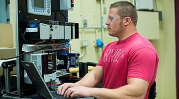 A student working on a computer