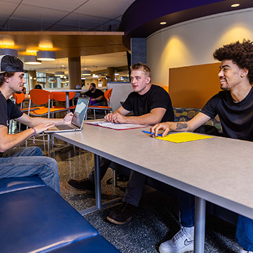 Students hanging out during lunch hour