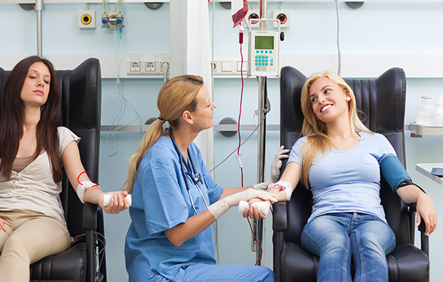 A patient getting their blood drawn