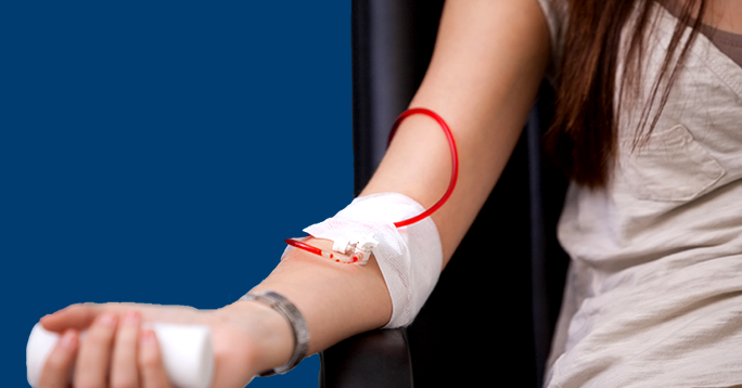 A person getting their blood drawn