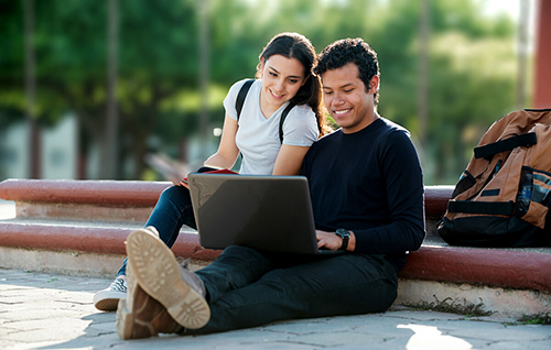 Two students studying