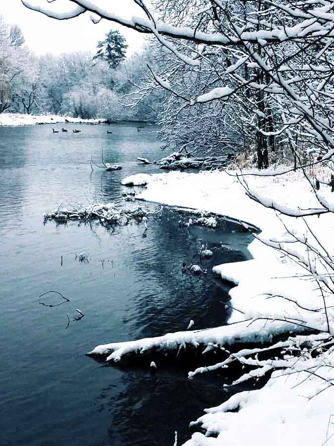 Cedar Side Walking Trail river in the winter