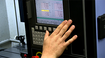 Close up of the CNC machine