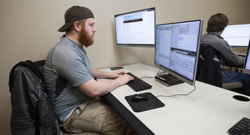 A student working on a computer
