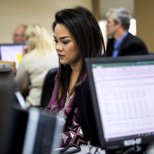 Student working in computer lab