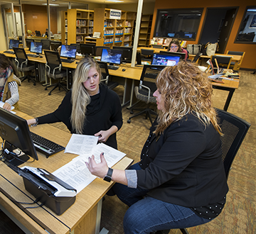 Student receiving academic support