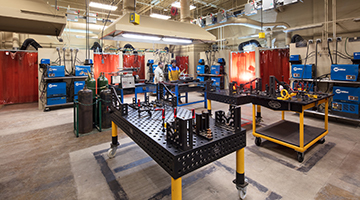 The welding lab on campus